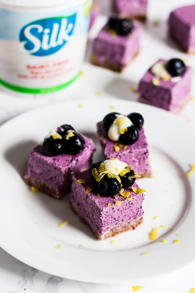 No Bake Lemon Blueberry Cheesecake Bars