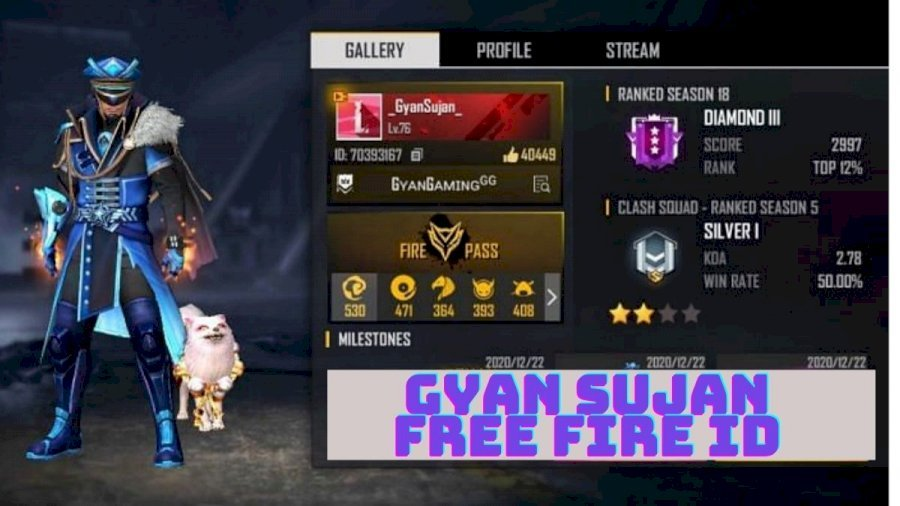 Who is Gyan Sujan?what is his Free Fire ID, stats, monthly earnings, India rank?