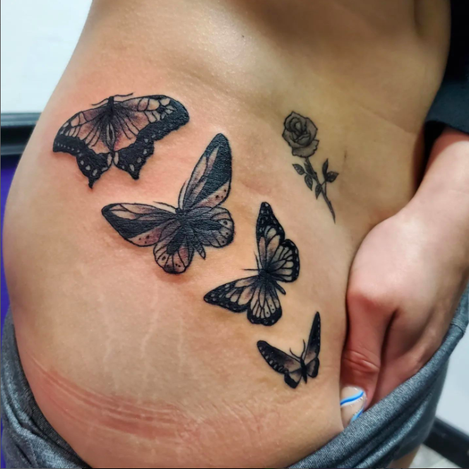 Multiple Butterflies Tattoo
