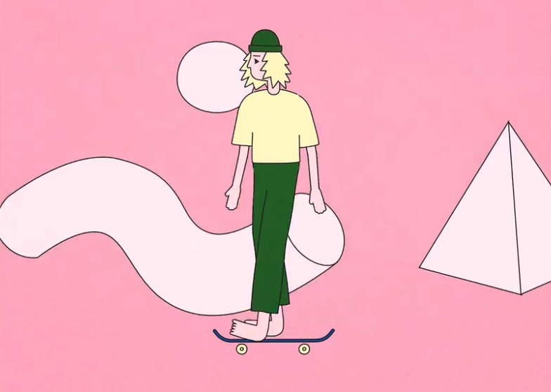 Illustration eines Skateboards