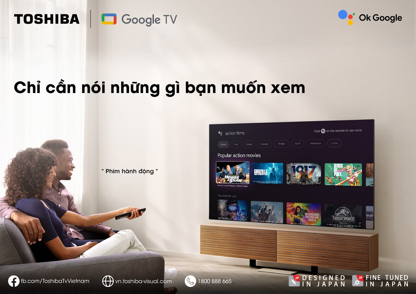 Điều khiển tivi toshiba bằng giọng nói
