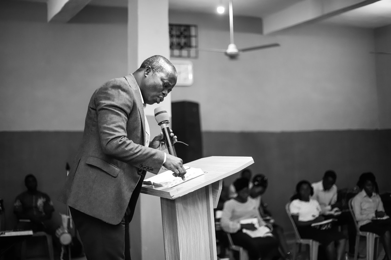 A man giving speech