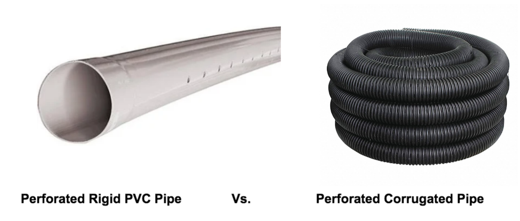 PVC pipe and corrugated pipe
