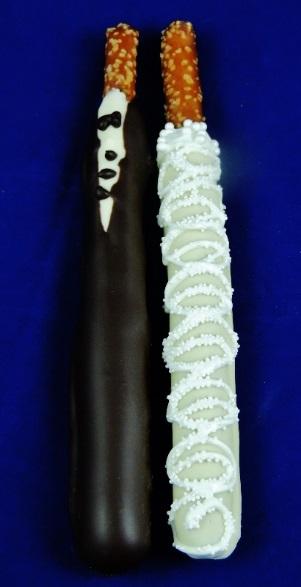 Chocolate INteresting Wedding Favors With Pretzel Stick