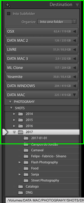 Lightroom Importação