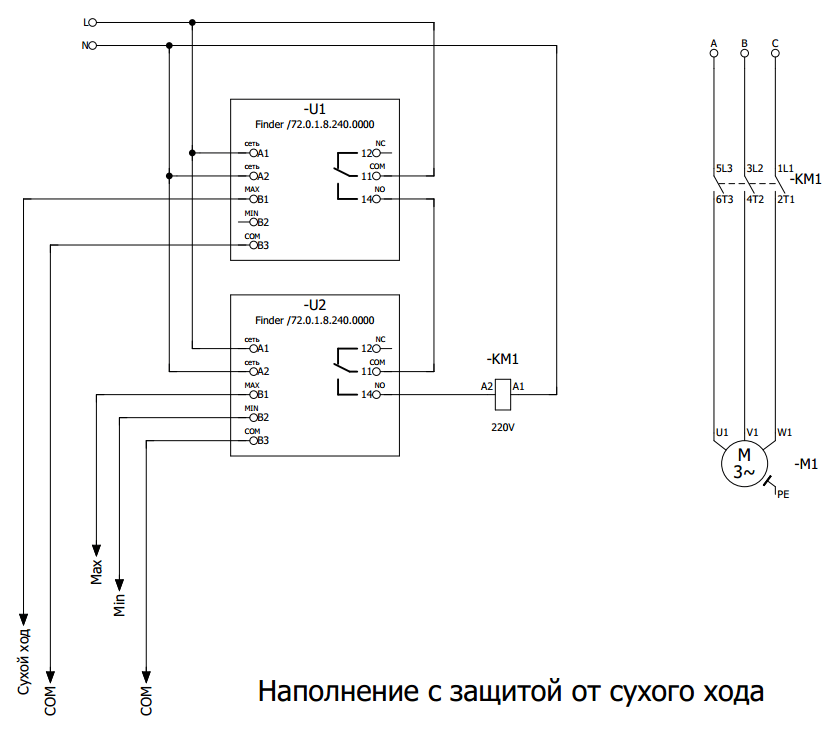 Наполнение с защитой от сухого хода