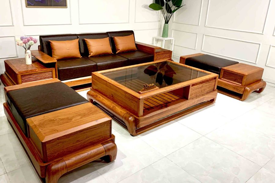 Bàn ghế gỗ hương đá