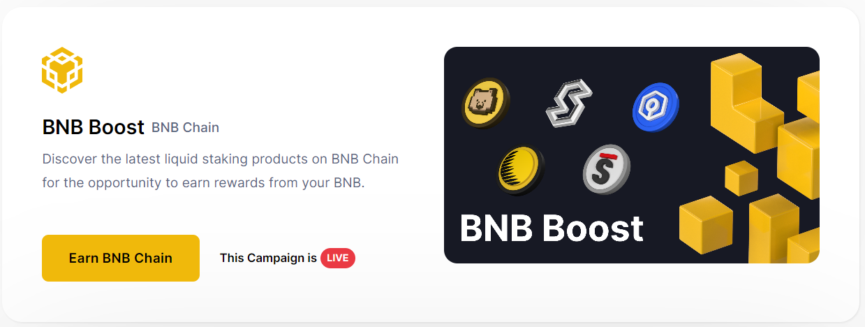 Bấm chọn Earn BNB Chain.