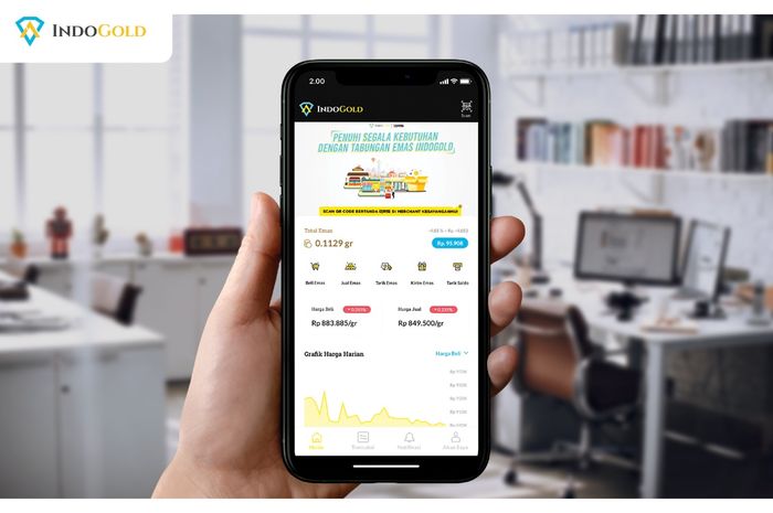 Aplikasi untuk menabung emas Indogold