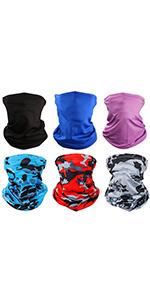6 Pieces Cooling Neck Gaiter Pure color + mixed color 