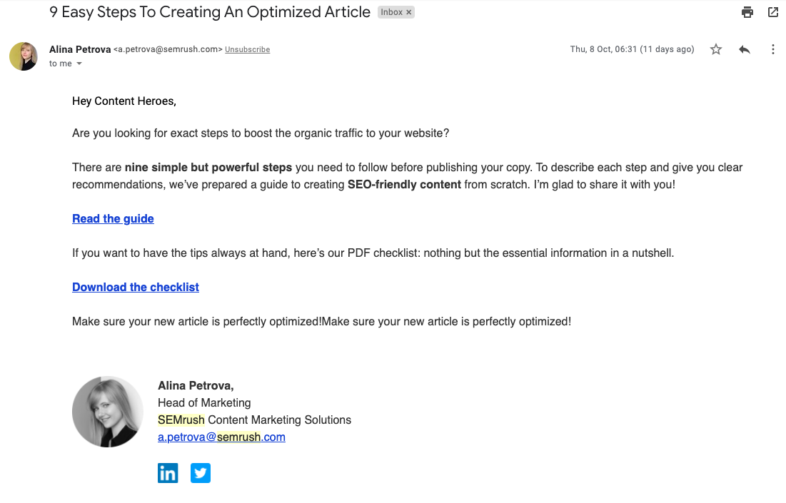 Personalized Marketing Emails