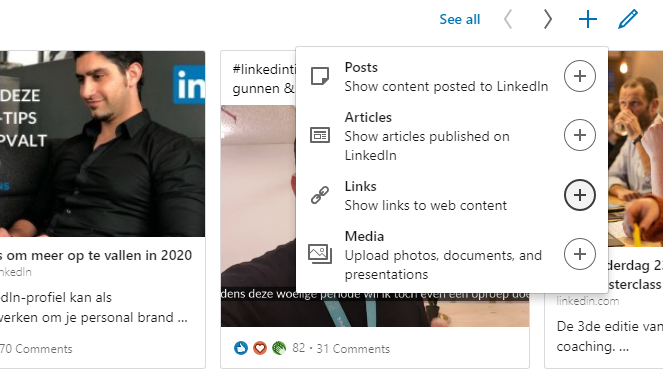 linkedin profile section