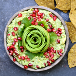 pomegranate and pickled ginger guacamole garden