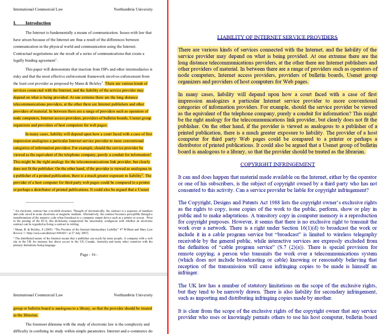 Screengrab showing a comparison of Wright’s dissertation (left) and Pearson’s 1996 paper (right)