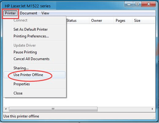 printer offline error