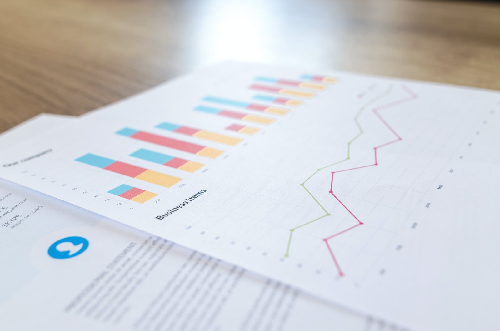 sheet with line graph