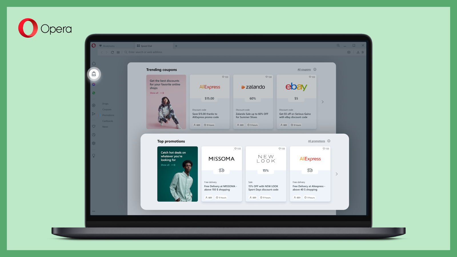 Opera introduces Shopping Corner – a gateway to saving time and money while  shopping online - Opera Newsroom