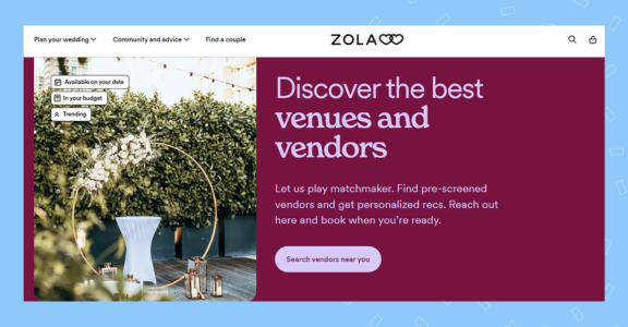 Wedding registry search and couple's website finder - Zola