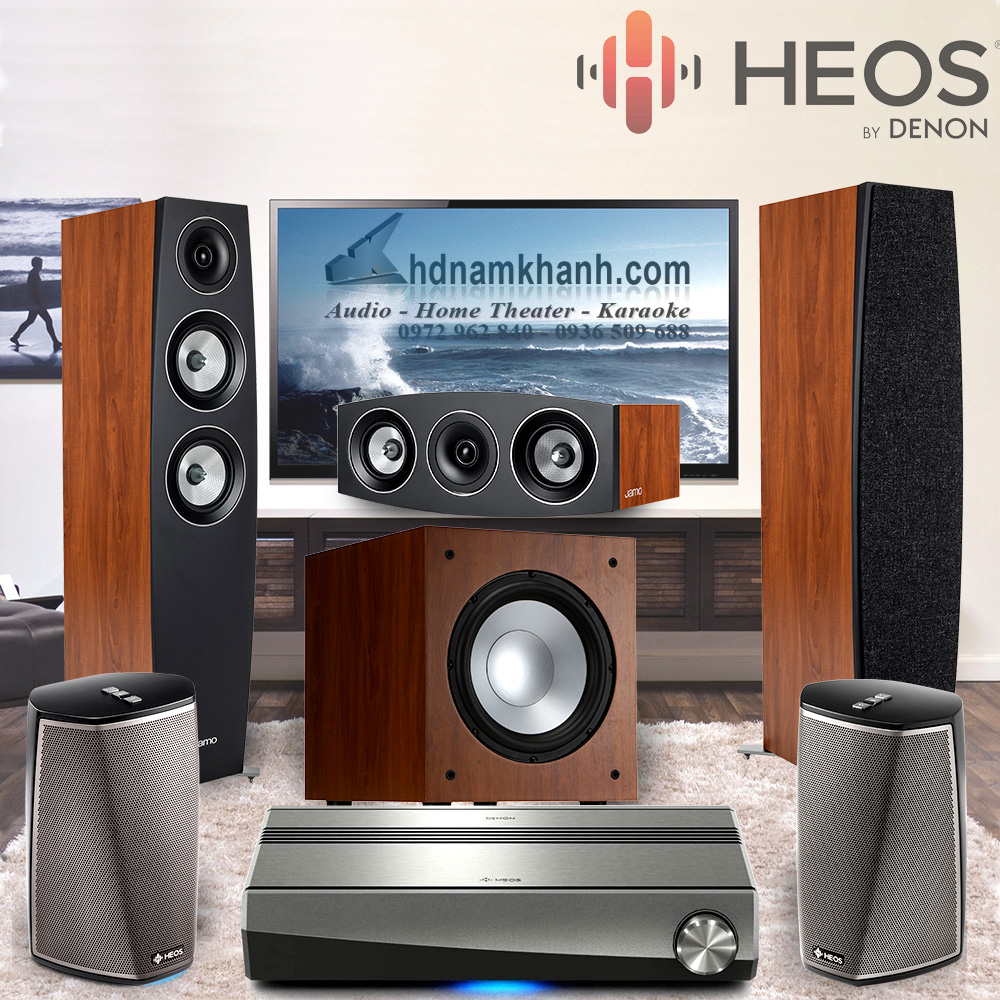 Bộ 5.1 Amply Denon Heos AVR - Front Jamo C95 II- Sur Heos 1