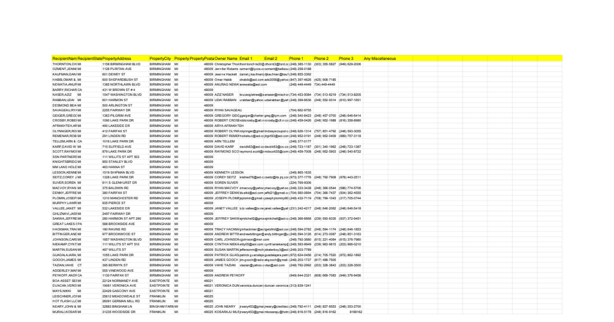 Phone Number Google Sheets