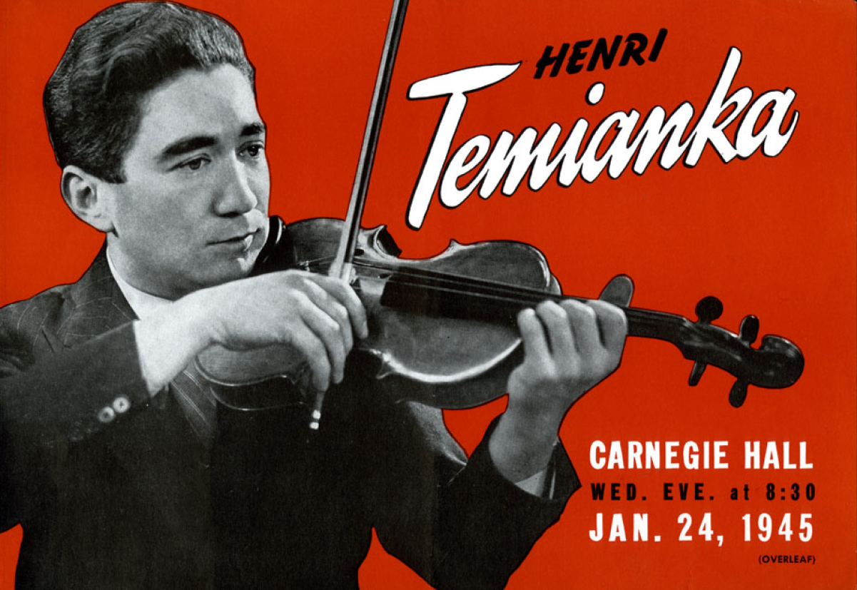 Henri Temianka, Carnegie Hall vintage poster