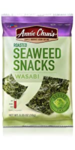 Keto Snacks Amazon Annie Chun's Roasted Seaweed Snacks Wasabi