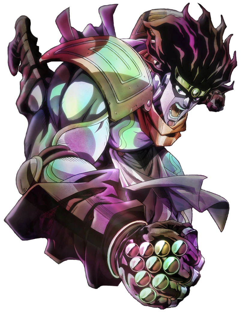 Shin - Jotaro Kujo and his stand Star Platinum from Jojo's