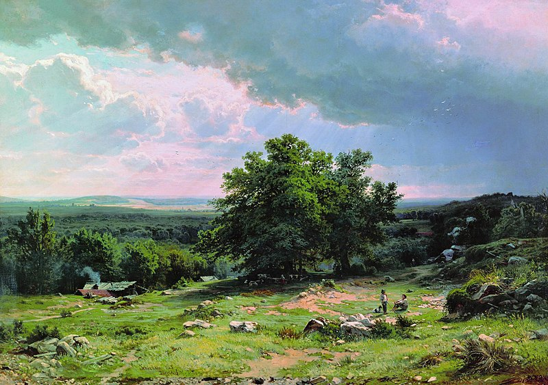 'View near Dusseldorf' (1865) is a perfect example of how much respect Ivan Shishkin had for the beauty of the sky.