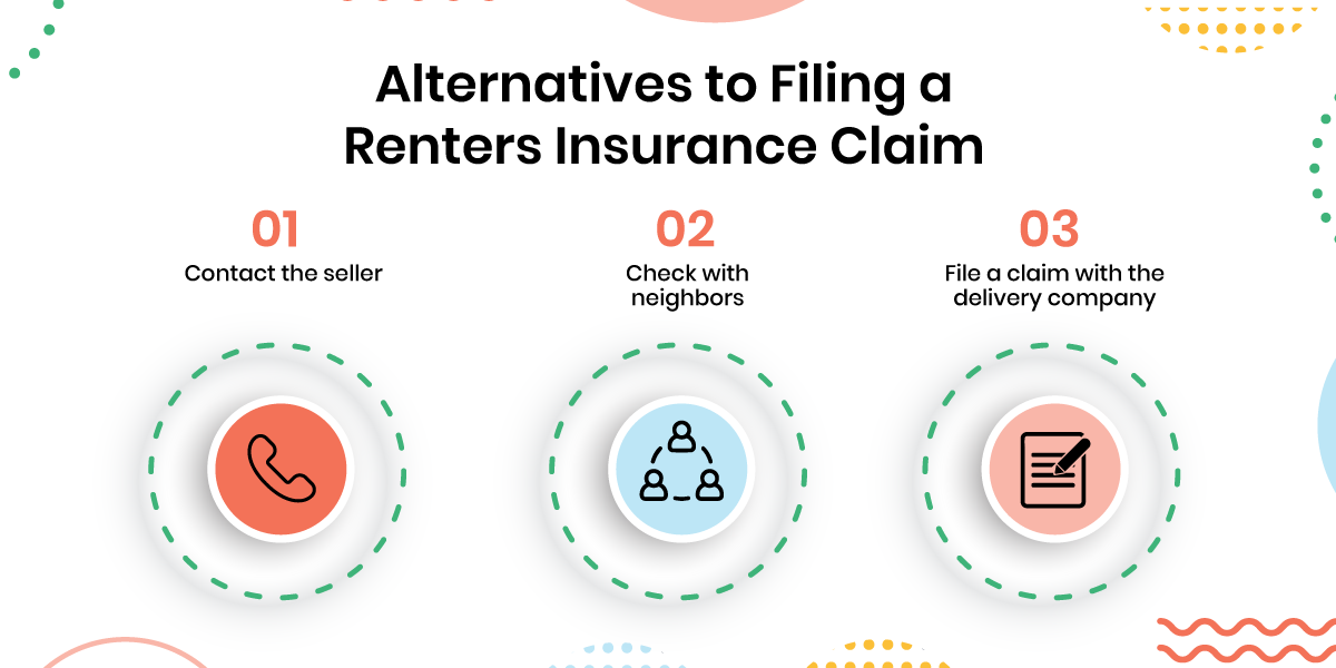 Infographic on alternatives to filing a renters insurance claim. 
