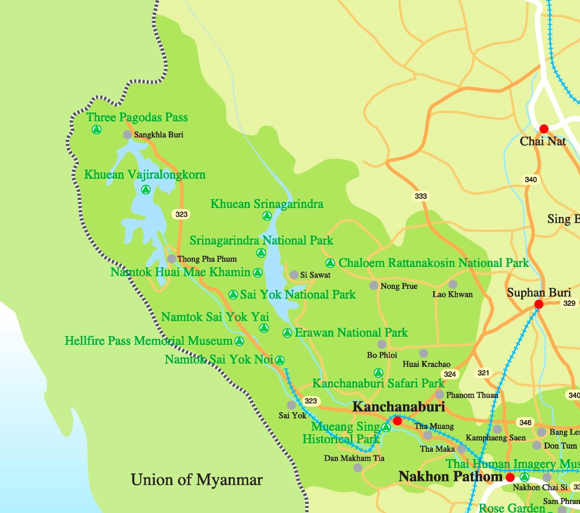 Resultado de imagen de kanchanaburi map