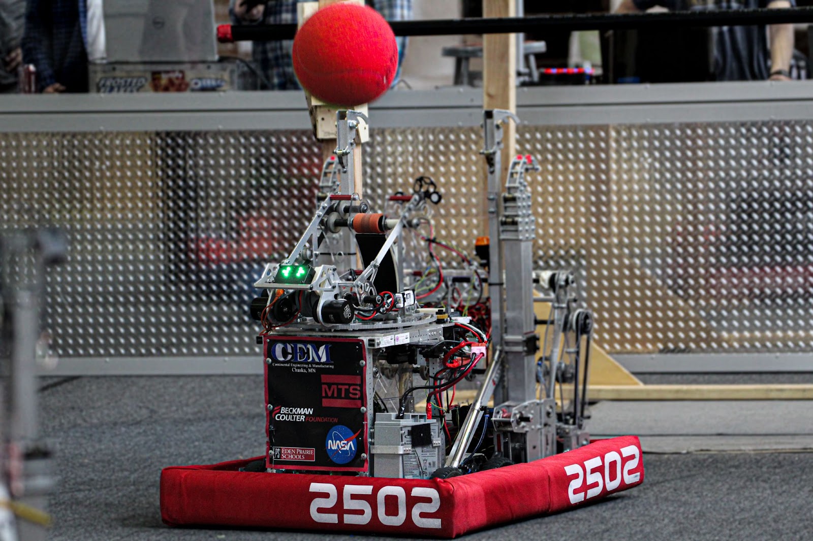 the robot shooting a ball
