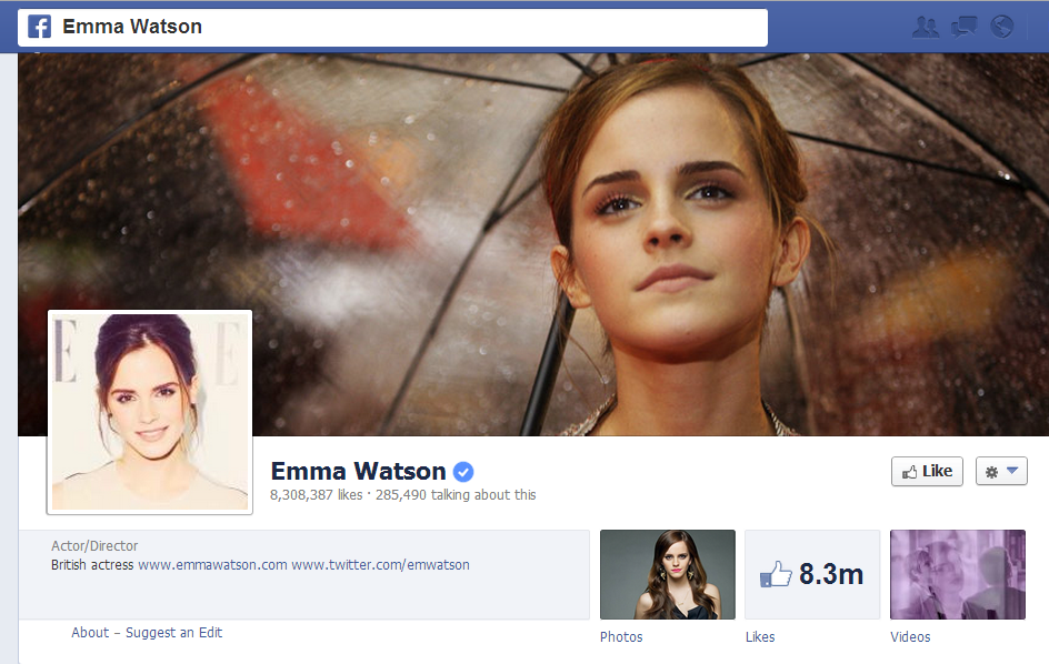 Emma Watson_Verified Facebook Profile