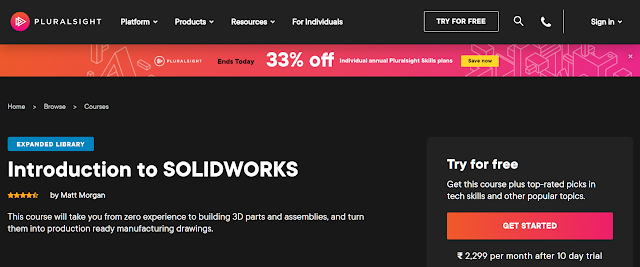 Introduction to SOLIDWORKS by Pluralsight