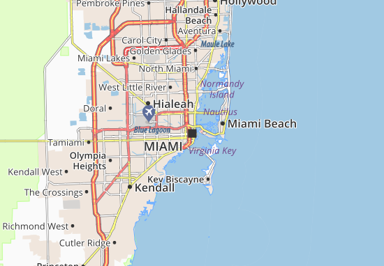 Mapa MICHELIN Miami - plano Miami - ViaMichelin