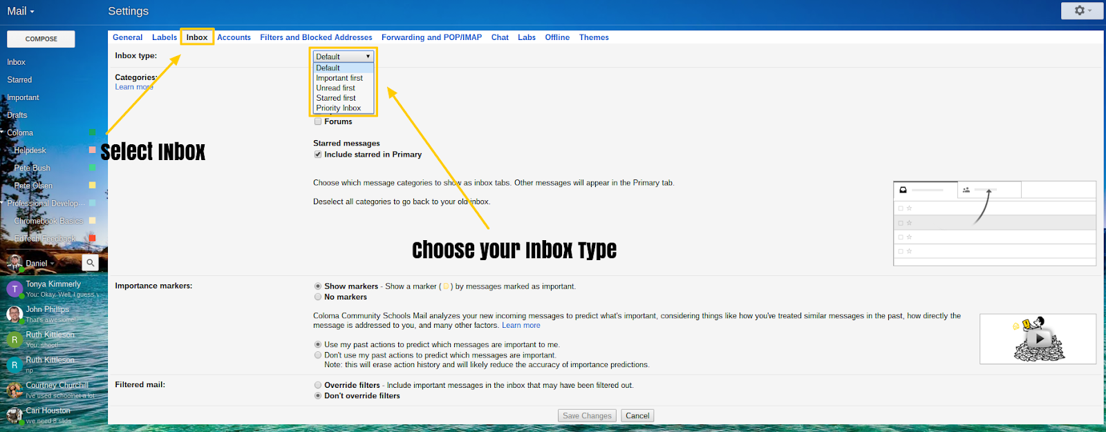 Changing the Style of Your Inbox