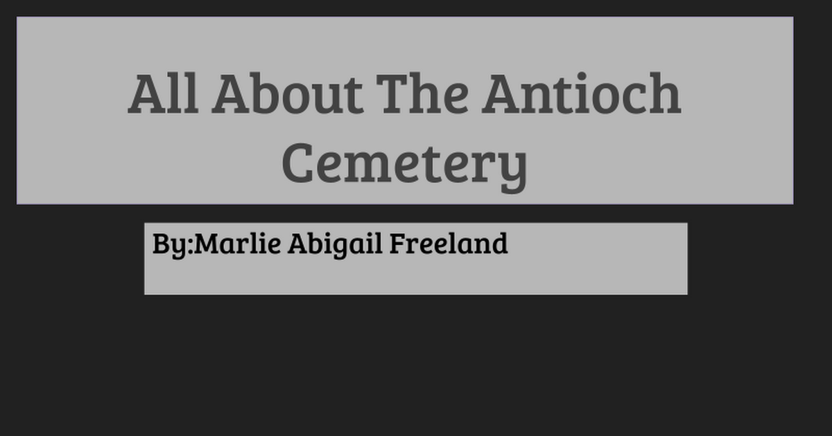 Marlie Freeland :All About Cemeteries