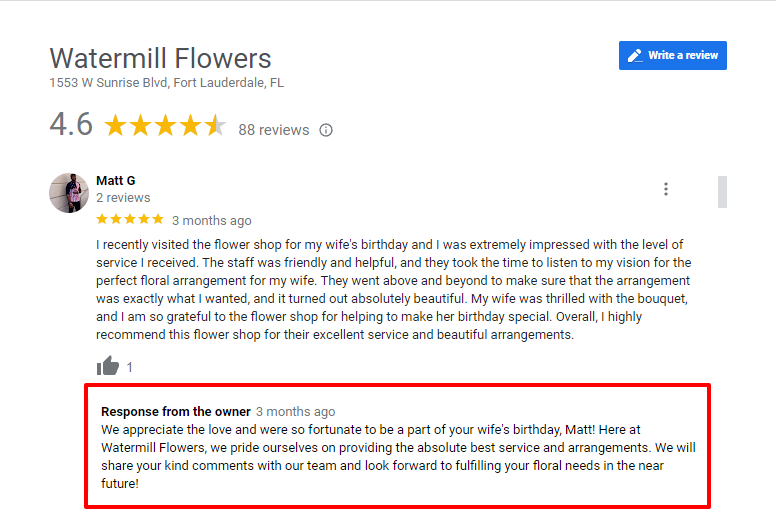 Example of a Watermill review. 