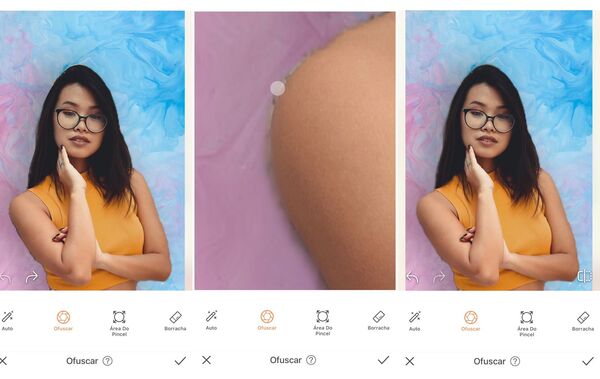 menina asiática posando para a camera sendo editada pelo AirBrush