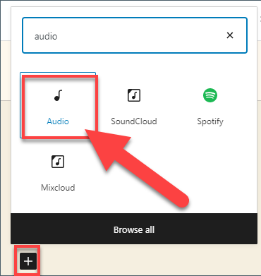 wordpress add audio