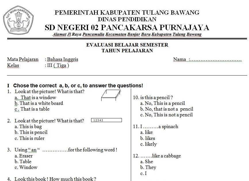 Kumpulan Soal Bahasa Inggris Kelas 10 Beserta Jawabannya