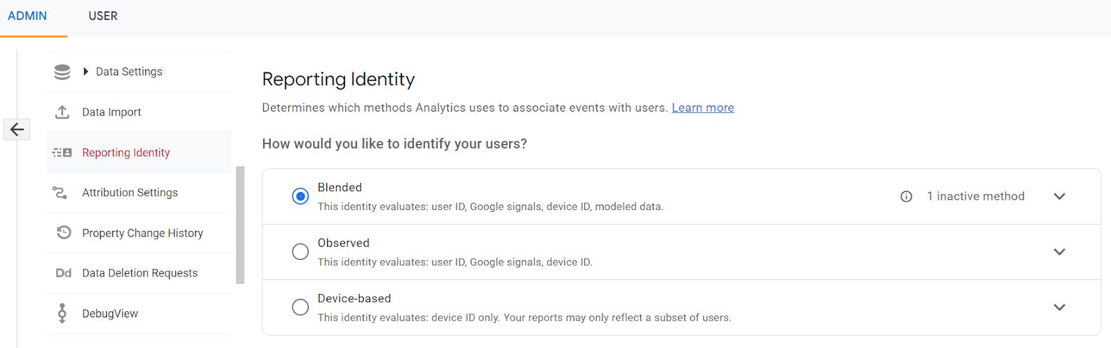 Google Analytics 4, настройка отчетного идентификатора