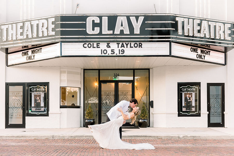 Clay Theatre Marquee Message Wedding - Jacksonville Wedding Venue