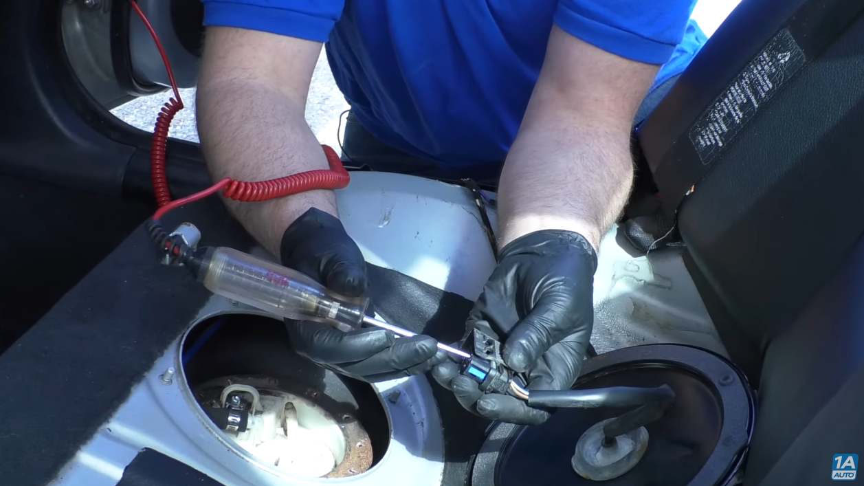 testing the connectors on a fuel pump