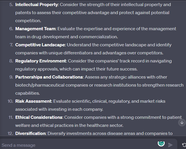 Creating Investment Summaries