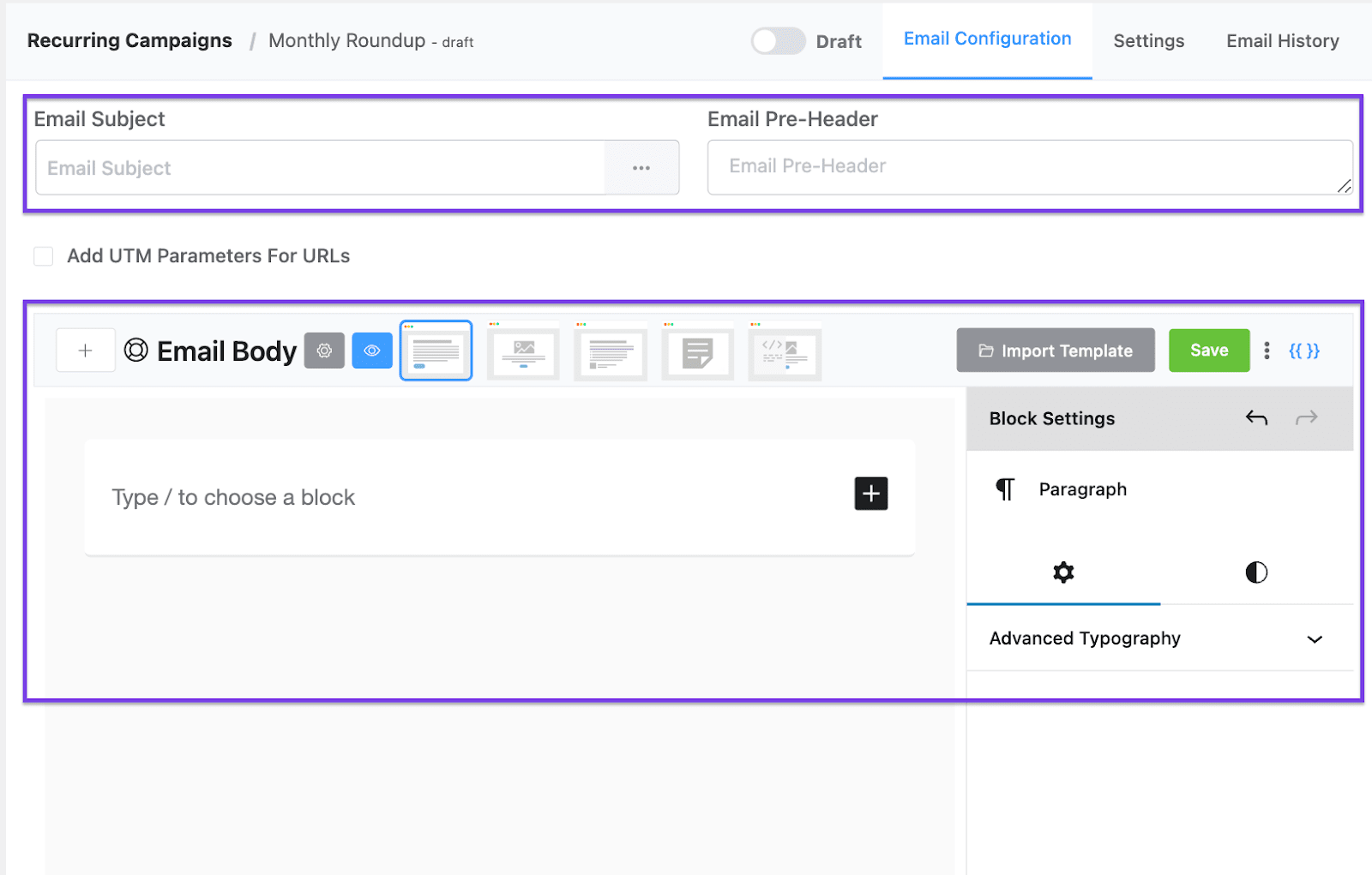 fluentcrm recurring campaigns composer