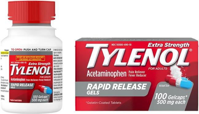 Tylenol Extra Strength Acetaminophen Rapid Release Gels Image Source: Amazon.com Safercures.com
