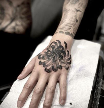 Dotted Chrysanthemum Tattoo