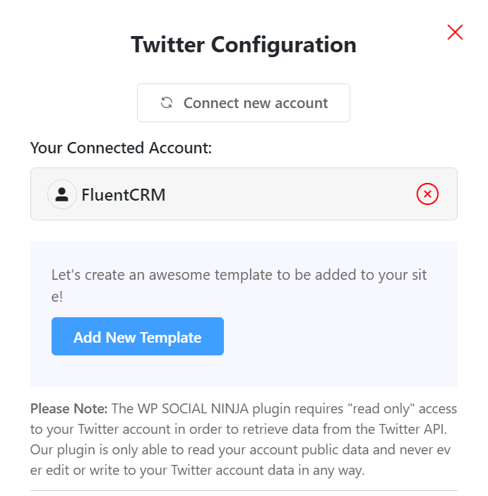 twitter configuration in wp social ninja