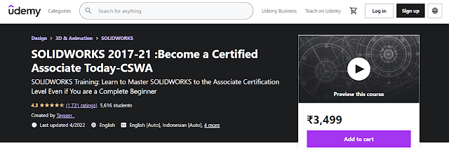 SOLIDWORKS 2017-21: Become a Certified Associate Today-CSWA by Udemy