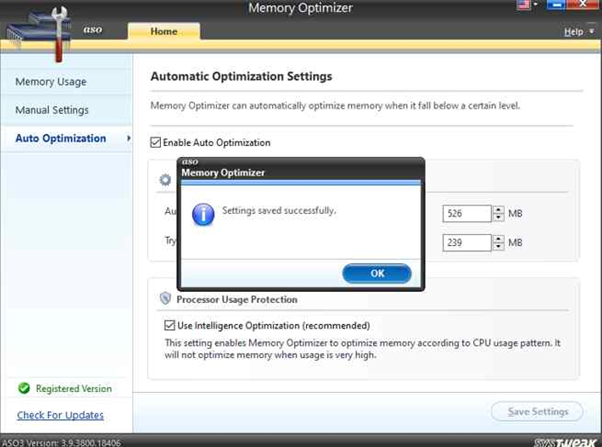Save Settings button